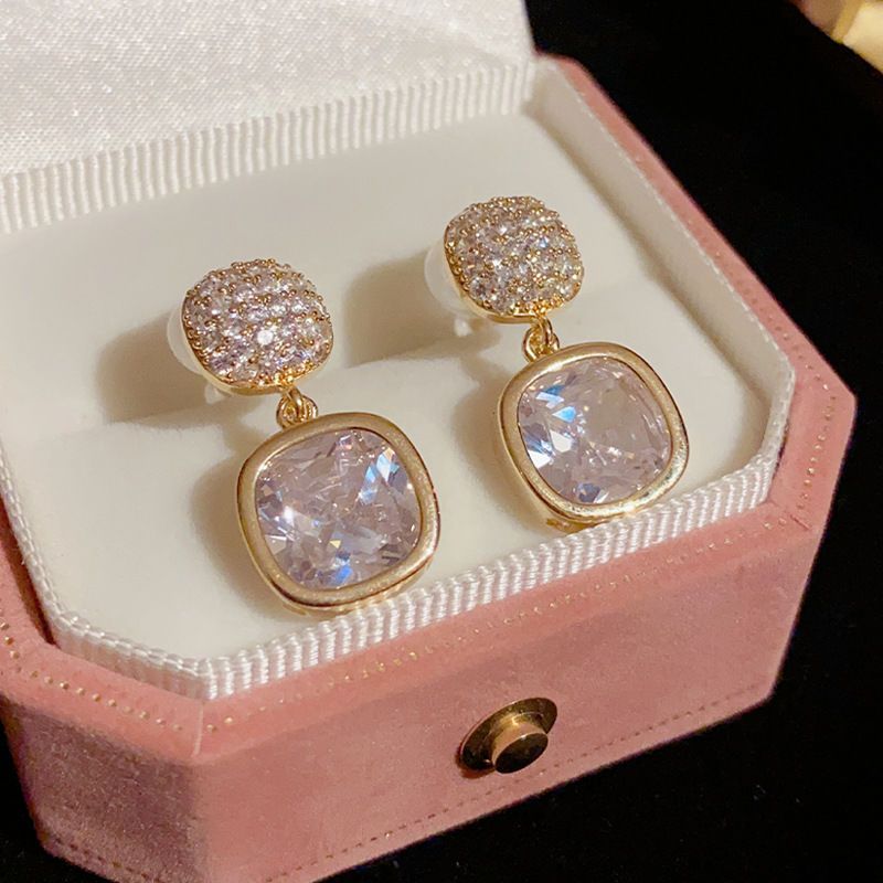 ZJE-163 Korean Zircon Crystal Earrings – Elegant Design, Stylish Fashion Jewellery for Women View Gallery - Pakistan