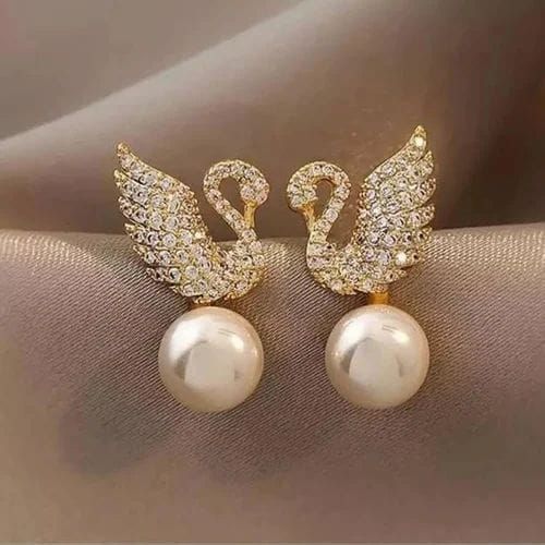 ZJE-911 Swan Pearl Earrings – Elegant Korean Style Jewellery , Stylish Accessory for Women View Gallery - Pakistan