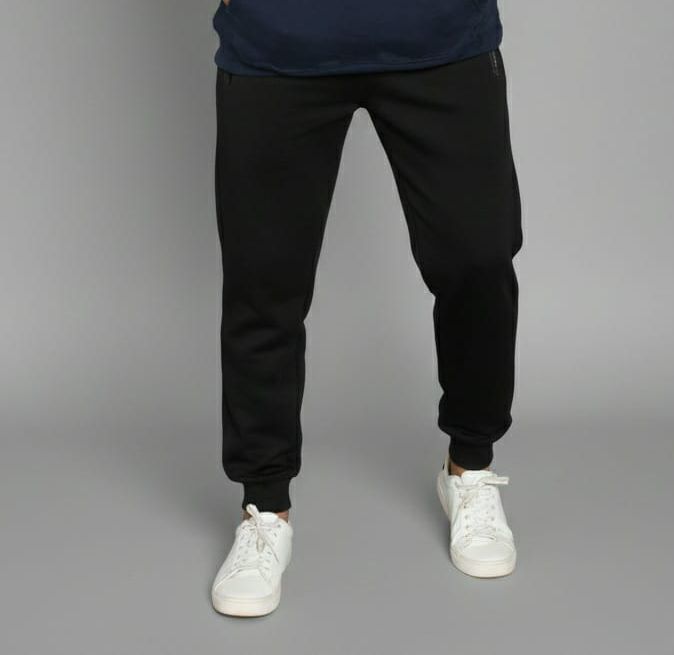Black Trouser with Double Side Zipper Pockets | Comfortable & Stylish Casual Bottom | Premium Fabric View Gallery - Pakistan