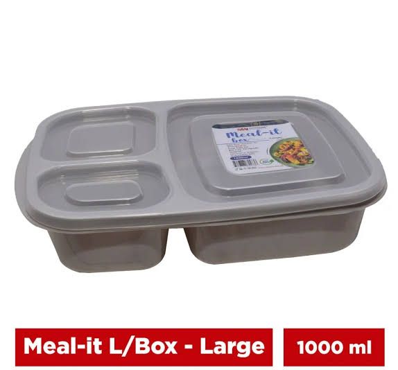 Meal-It 3-Compartment Lunch Box (1000 ml Large) – Leak-Resistant Meal Prep Container for Neatly Separated Food Items View Gallery - Pakistan