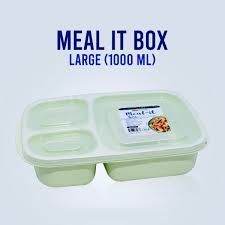 Meal-It 3-Compartment Lunch Box (1000 ml Large) – Leak-Resistant Meal Prep Container for Neatly Separated Food Items View Gallery - Pakistan