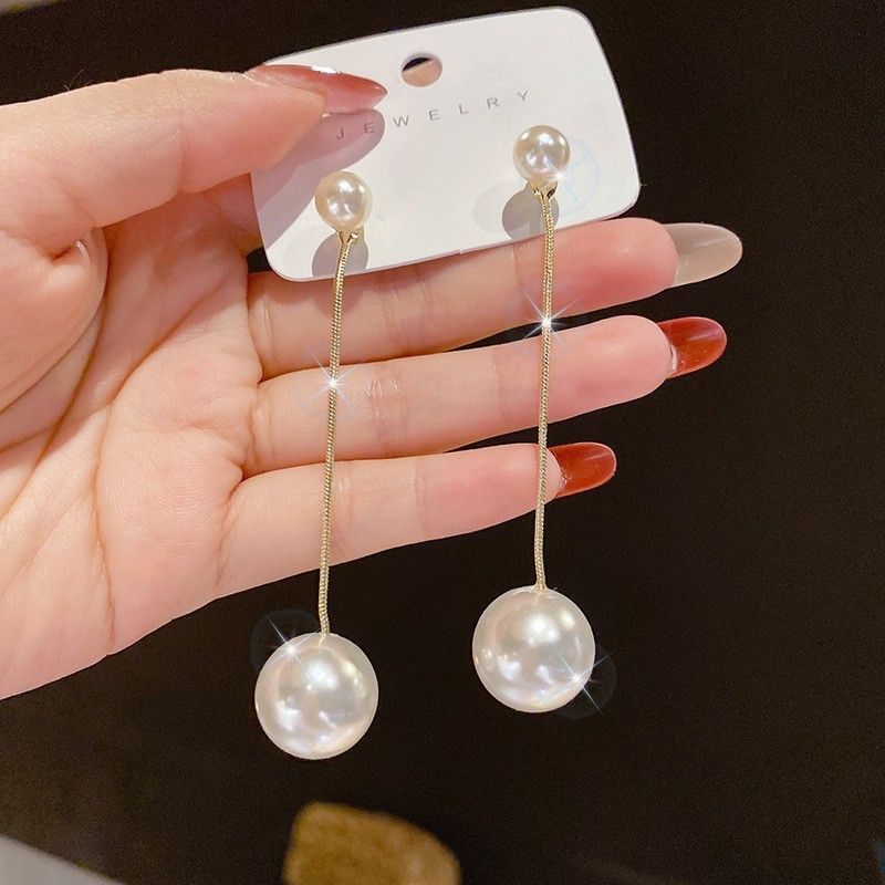 AWJ-157 Elegant Pearl Hanging Korean Earrings – Stylish, Lightweight &amp; Trendy Fashion Jewelry for Women