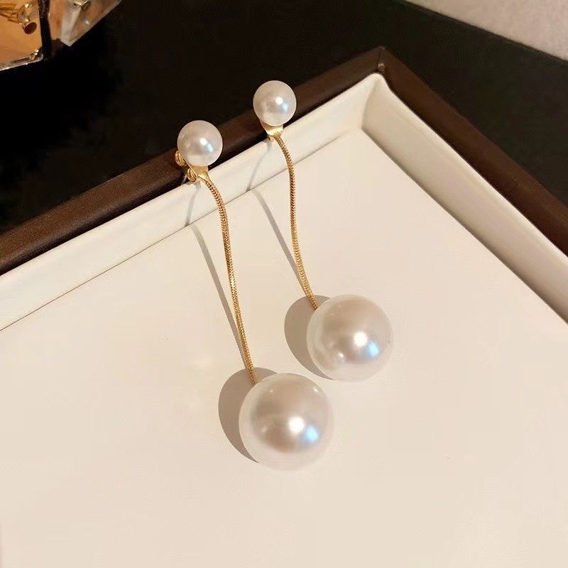 AWJ-157 Elegant Pearl Hanging Korean Earrings – Stylish, Lightweight & Trendy Fashion Jewelry for Women View Gallery - Pakistan