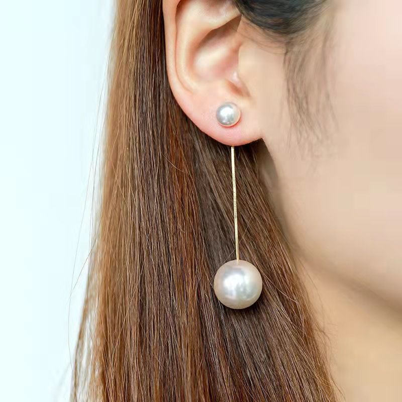 AWJ-157 Elegant Pearl Hanging Korean Earrings – Stylish, Lightweight & Trendy Fashion Jewelry for Women View Gallery - Pakistan