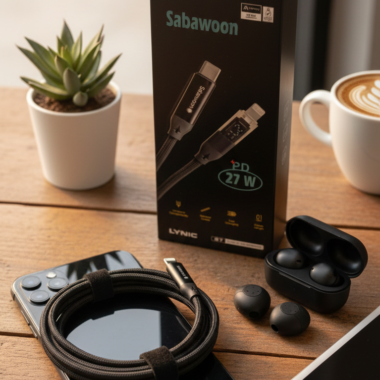 Sabawoon  Type-C to iPhone Cable | PD 27W Fast Charging – High-Speed, Safe & Durable View Gallery - Pakistan