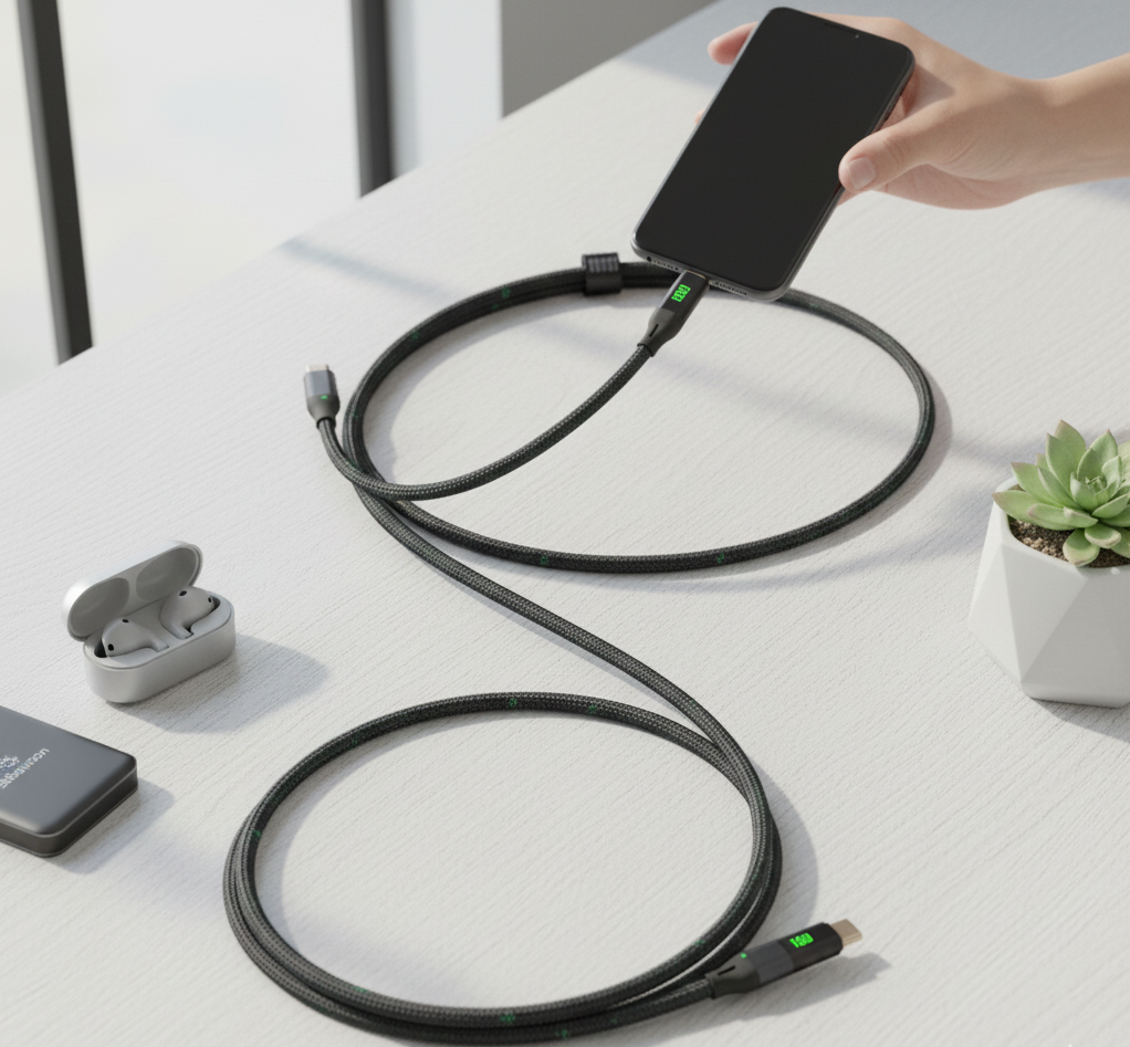 Sabawoon  Type-C to iPhone Cable | PD 27W Fast Charging – High-Speed, Safe & Durable View Gallery - Pakistan