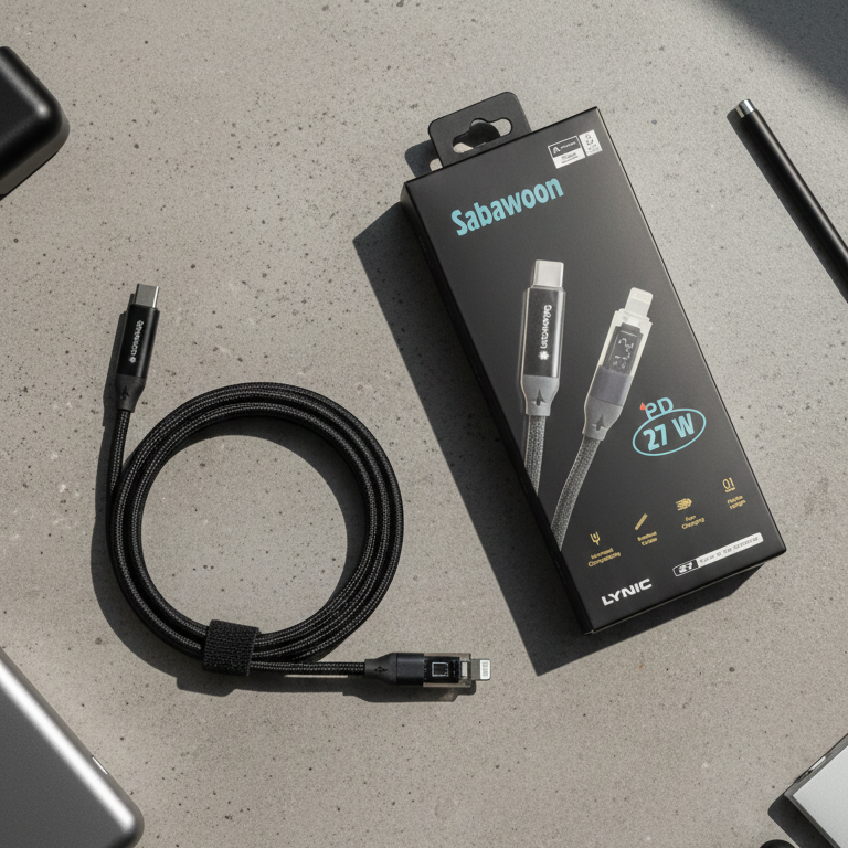Sabawoon  Type-C to iPhone Cable | PD 27W Fast Charging – High-Speed, Safe & Durable View Gallery - Pakistan
