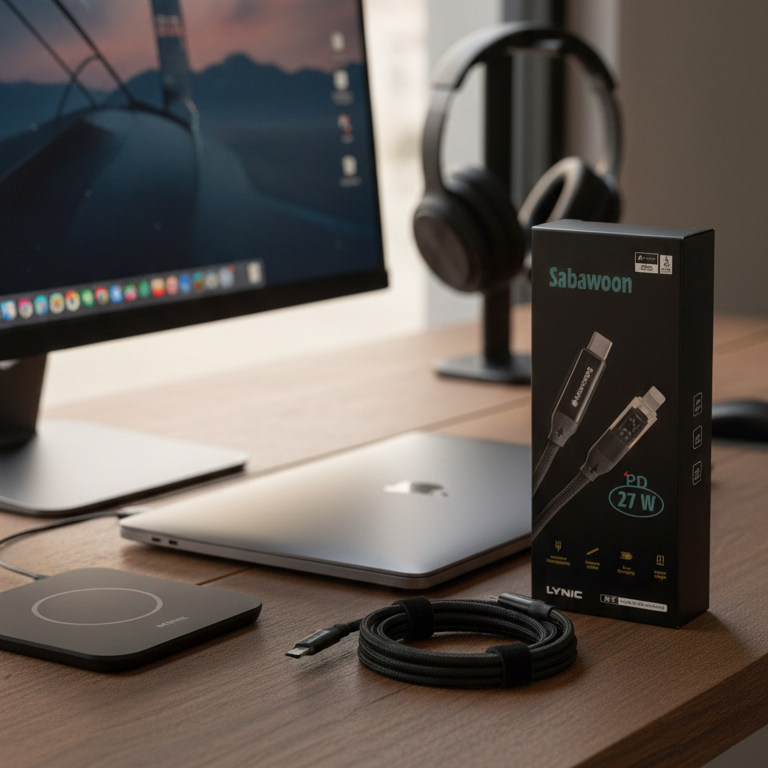 Sabawoon  Type-C to iPhone Cable | PD 27W Fast Charging – High-Speed, Safe & Durable View Gallery - Pakistan