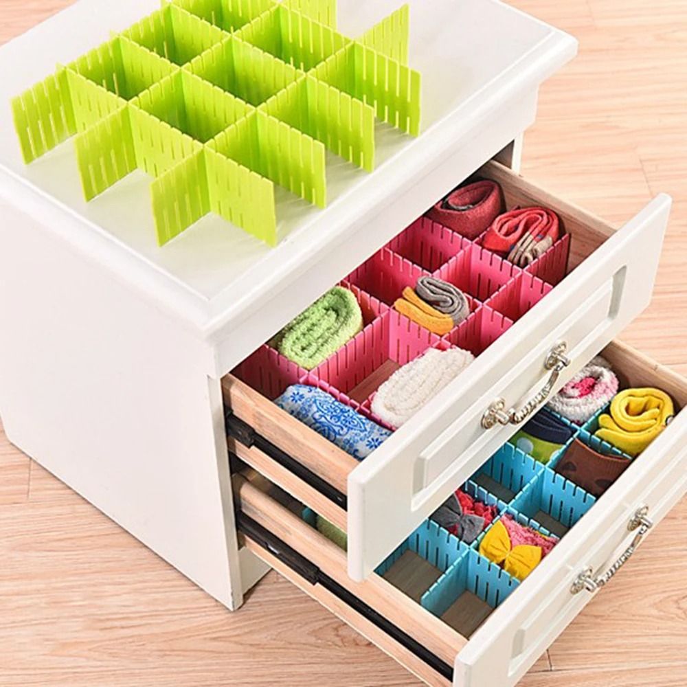 Pack of 4 Plastic Drawer Dividers – DIY Adjustable Partition Boards for Cabinets, Wardrobes & Household Storage.(Random Color) View Gallery - Pakistan