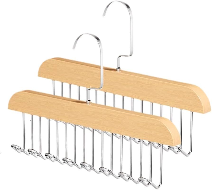 8 Hooks Multi-function Wooden Caps, Belts, Tie Hanger – Strong No Trace Storage Rack(Random Colour) View Gallery - Pakistan