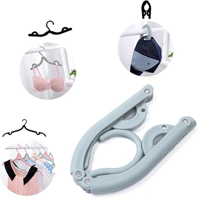 Portable Folding Clothes Hangers with Slots – Pack of 10 Durable Travel-Friendly Hangers. ( Random Colour ) View Gallery - Pakistan