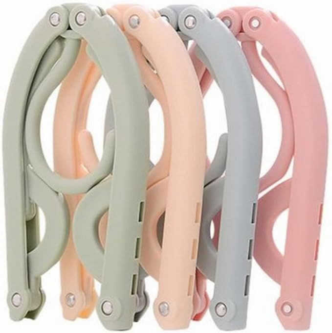 Portable Folding Clothes Hangers with Slots – Pack of 10 Durable Travel-Friendly Hangers. ( Random Colour ) View Gallery - Pakistan