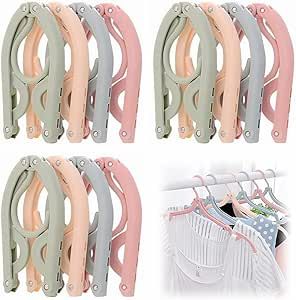 Portable Folding Clothes Hangers with Slots – Pack of 10 Durable Travel-Friendly Hangers. ( Random Colour ) View Gallery - Pakistan