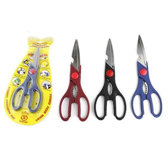 Multifunctional Kitchen Scissors – Durable Stainless Steel,  for Cutting, Chopping & Everyday Use.(Random Colour) View Gallery - Pakistan