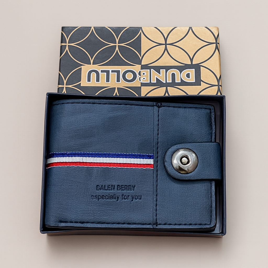 Men PU Leather Wallet with Box | Multi Card Slots &amp; Secure Snap Button | 7 Card Holders &amp; 3 Note Compartments