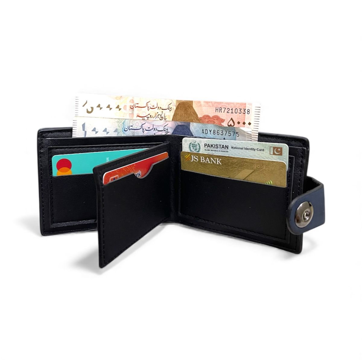 Men PU Leather Wallet with Box | Multi Card Slots & Secure Snap Button | 7 Card Holders & 3 Note Compartments View Gallery - Pakistan