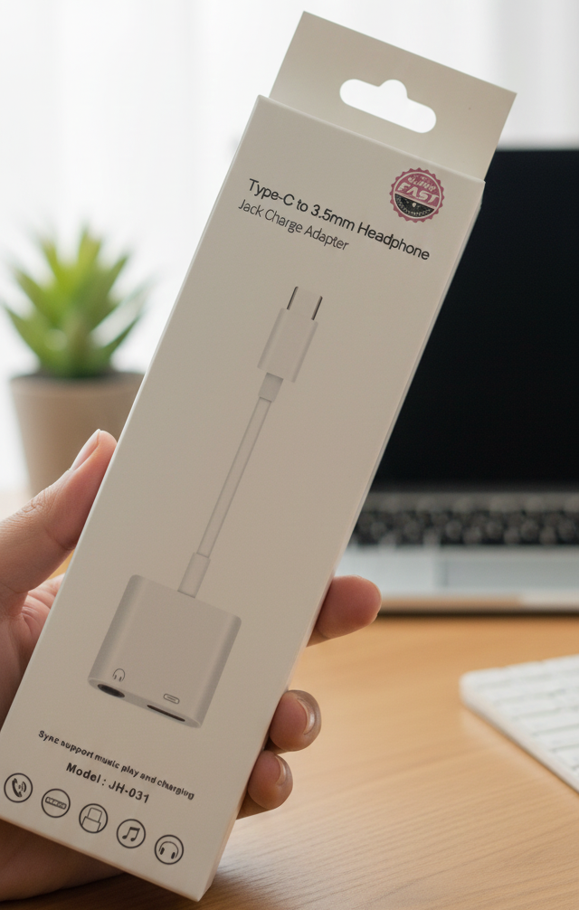 SUPEN FAST Type C To 3.5mm Headphone Jack Charge Adapter Durable Quality Easy Connectivity (Random Color)