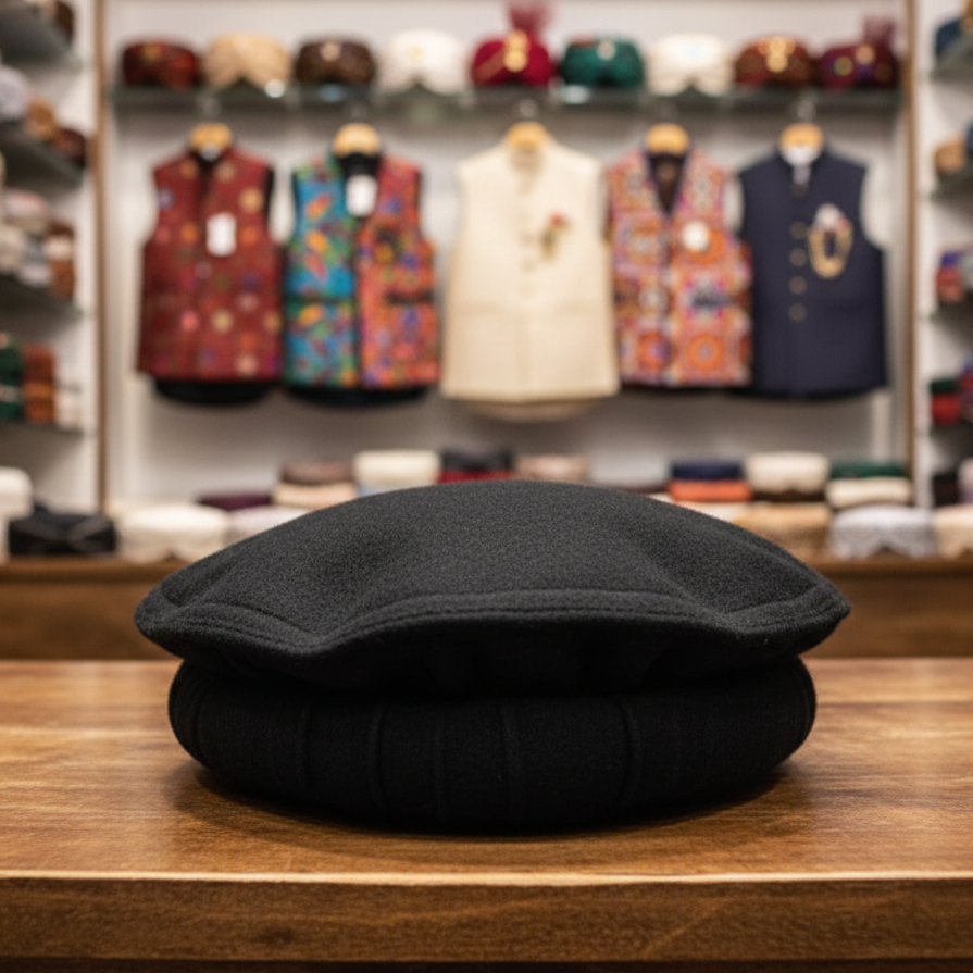Peshawari Cap Traditional Style Durable Fabric Comfortable Fit Elegant Look Perfect Choice For Daily Wear Travel And Household Needs (Random Color) View Gallery - Pakistan