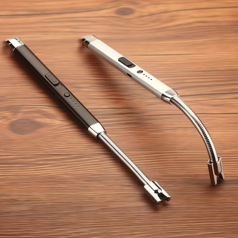 360° Outdoor Kitchen USB Rechargeable Arc Lighter – Flexible Neck, Safety Lock, Windproof & Eco-Friendly Design- Random color View Gallery - Pakistan