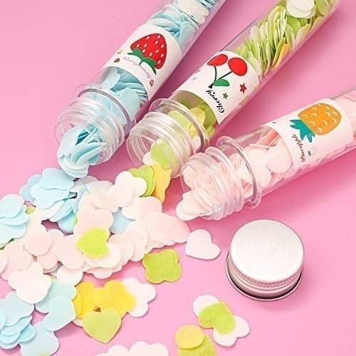 100 PCS Disposable Flower Paper Soap with Portable Tube – Multi-Color Travel Sheets for Hand Washing &amp; Outdoor Use- Random Color
