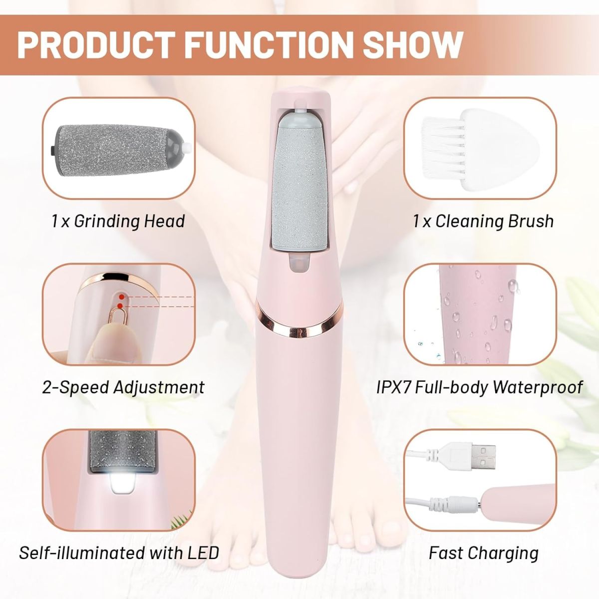 Rechargeable Callus Remover – Portable Foot Care Device for Smooth and Soft Skin View Gallery - Pakistan