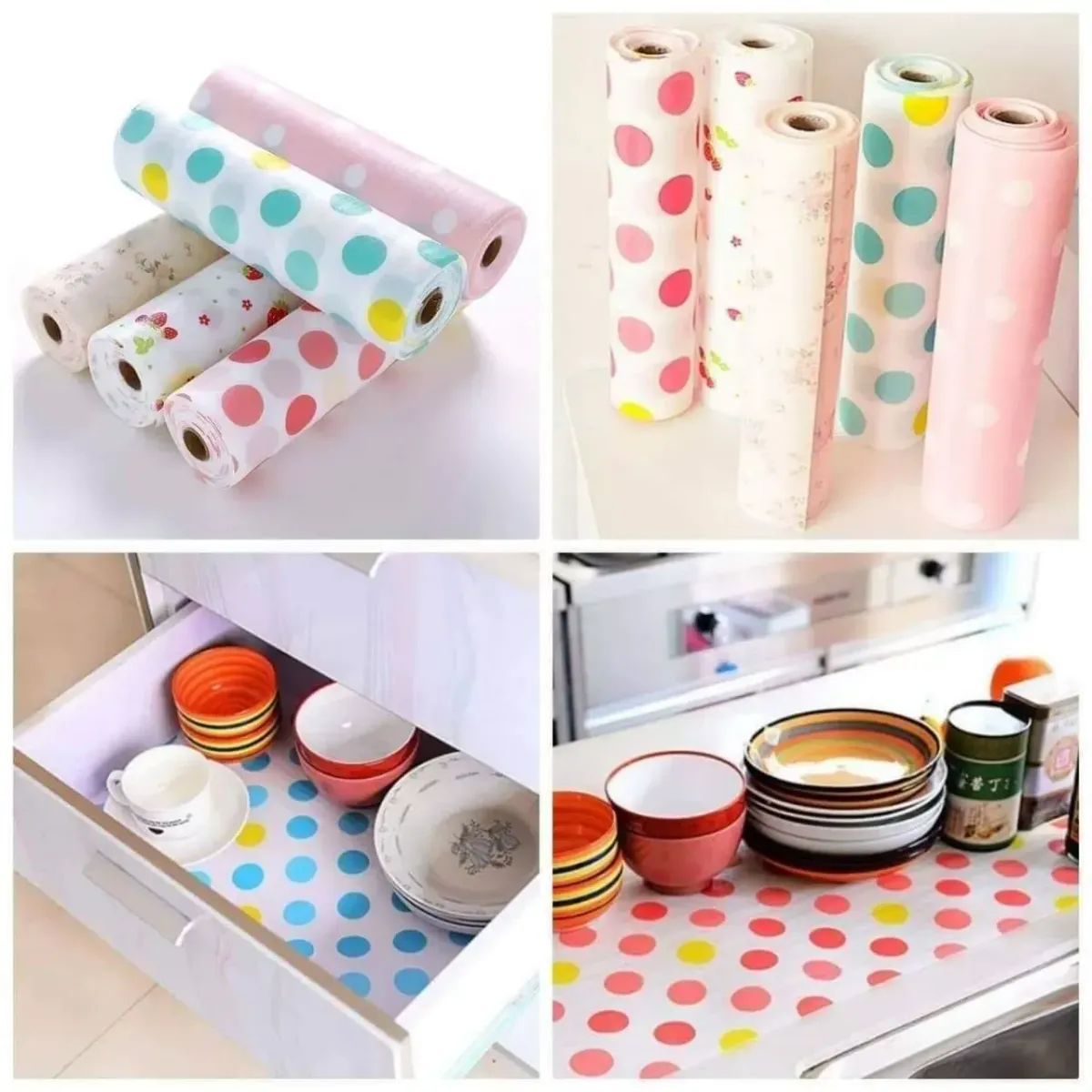 Kitchen Polka Foamic Sheet – Waterproof &amp; Oil Resistant Decorative Cover for Walls and Counters.45x150cm. Random Colors