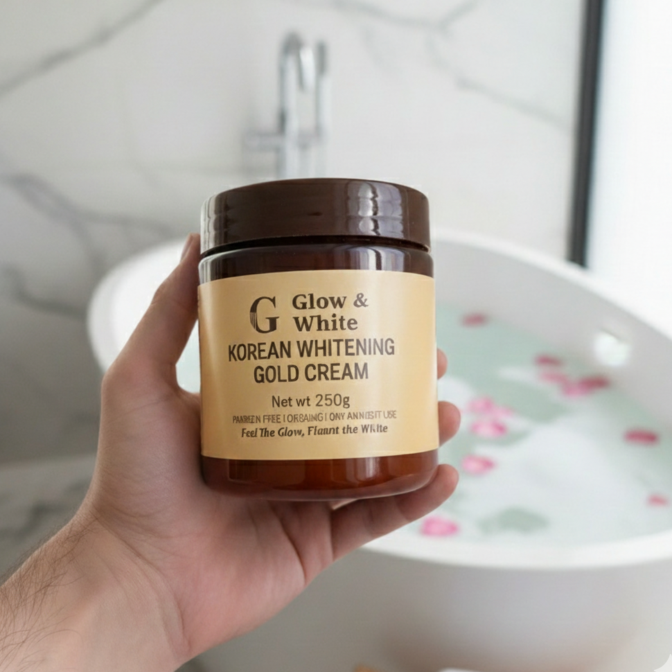 Glow & White Korean Whitening Gold Cream for radiant, bright, and nourished skin care. View Gallery - Pakistan