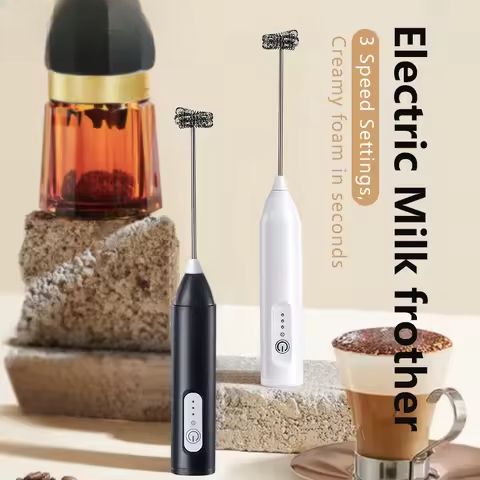 Rechargeable Coffee Beater – USB Milk Frother for Coffee, Cappuccino, Latte, Matcha &amp; Hot Chocolate | Powerful High-Speed Stainless Steel Whisk Mixer