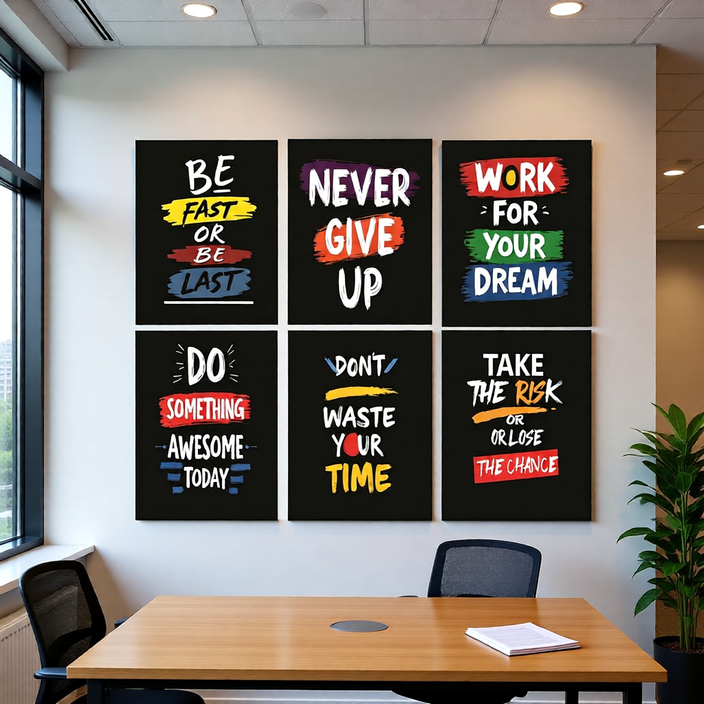 Set of 6 Motivational Phototile frame Wall Art View Gallery - Pakistan