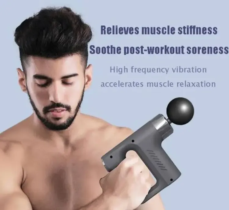 Blueidea Deep Tissue fascial massager with 4 massage Muscle Massage Gun (Random color) View Gallery - Pakistan