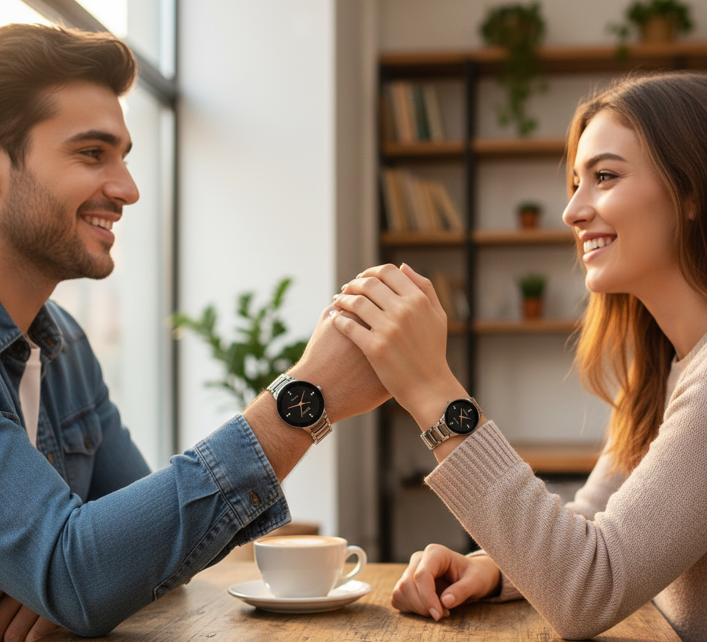 POSITIF Couple Watch – Elegant Matching His & Her Timepieces | Stylish Pair Gift For Lovers, Anniversary & Special Occasions (random colour) View Gallery - Pakistan