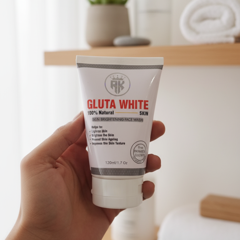 Gluta White Skin Brightening Face Wash 120ml – 100% Natural Formula For Clear, Radiant &amp; Smooth Skin