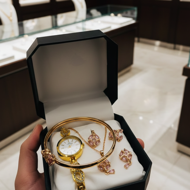 Ladies Watch With Jewellery &amp; Bangle Elegant Stylish Durable Quality Timeless Design (With Box)