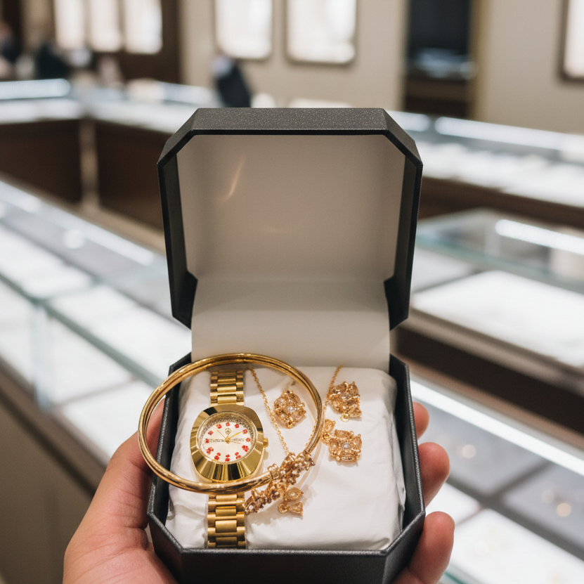 Jewellery Watch With Bangle Elegant Stylish Durable Quality Timeless Design (With Box)