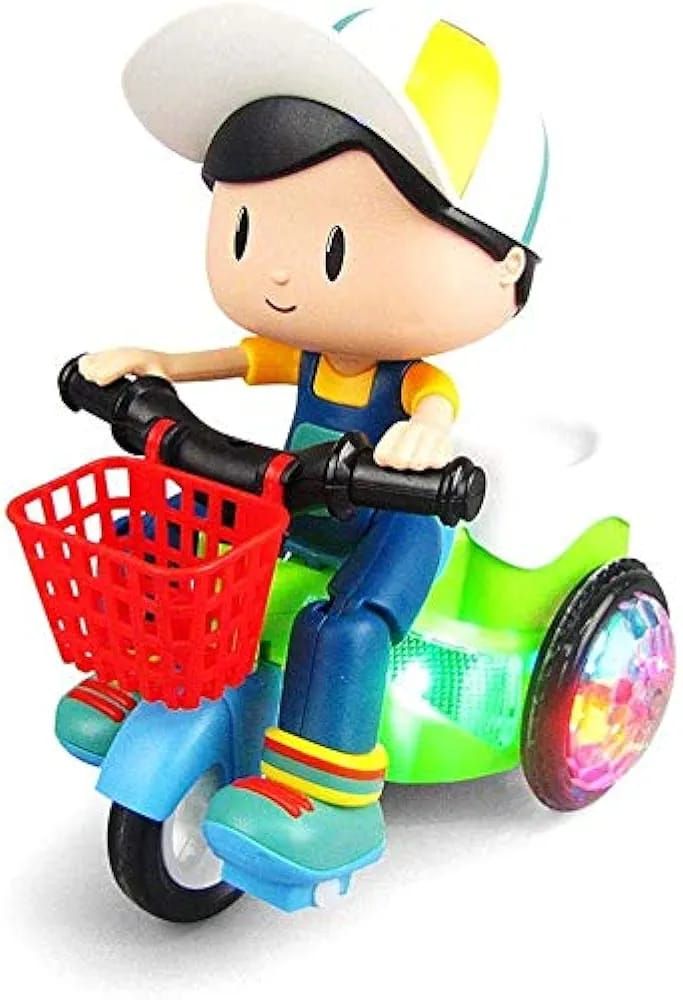 Musical Stunt Tricycle Toy Bike for Kids with 360° Rotation, 3D Flashing Lights, Music & Bump and Go Action View Gallery - Pakistan