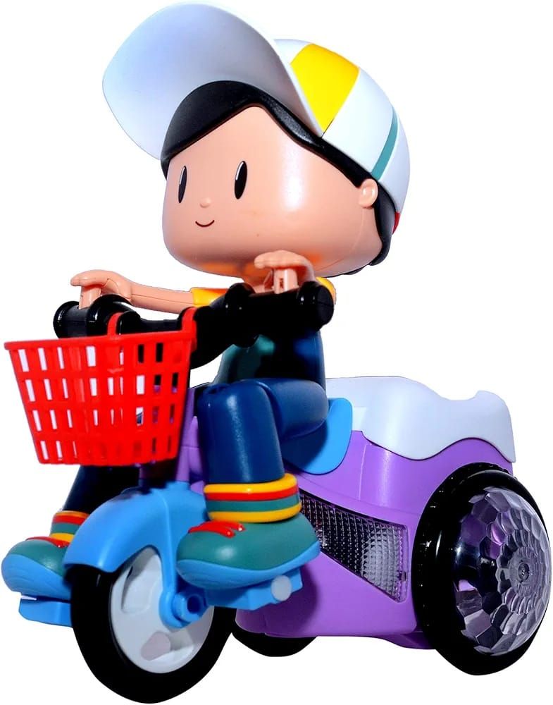 Musical Stunt Tricycle Toy Bike for Kids with 360° Rotation, 3D Flashing Lights, Music & Bump and Go Action View Gallery - Pakistan