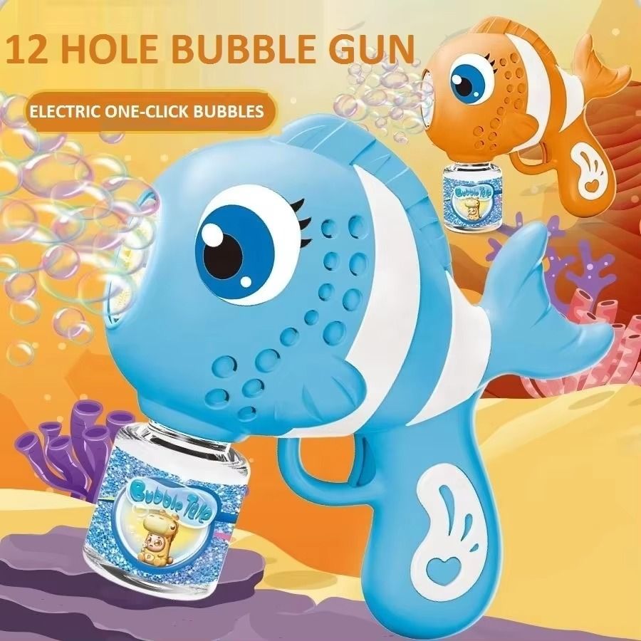 Fish Bubble Gun – Automatic Bubble Blower with Lights, Sounds & Fun Fish Design for Kids View Gallery - Pakistan
