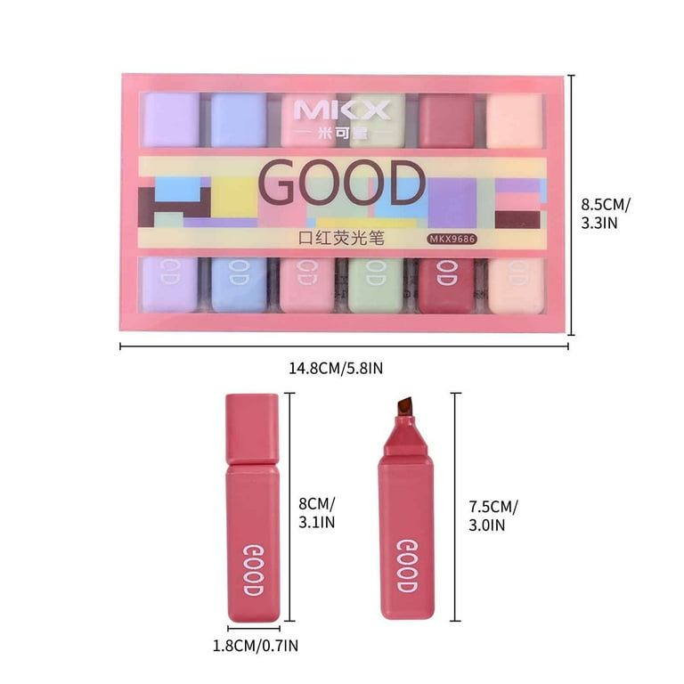 Highlighter Marker Pen Set – 6 Soft Fluorescent Colors, Quick-Dry, No Smudge, Water-Based Ink View Gallery - Pakistan