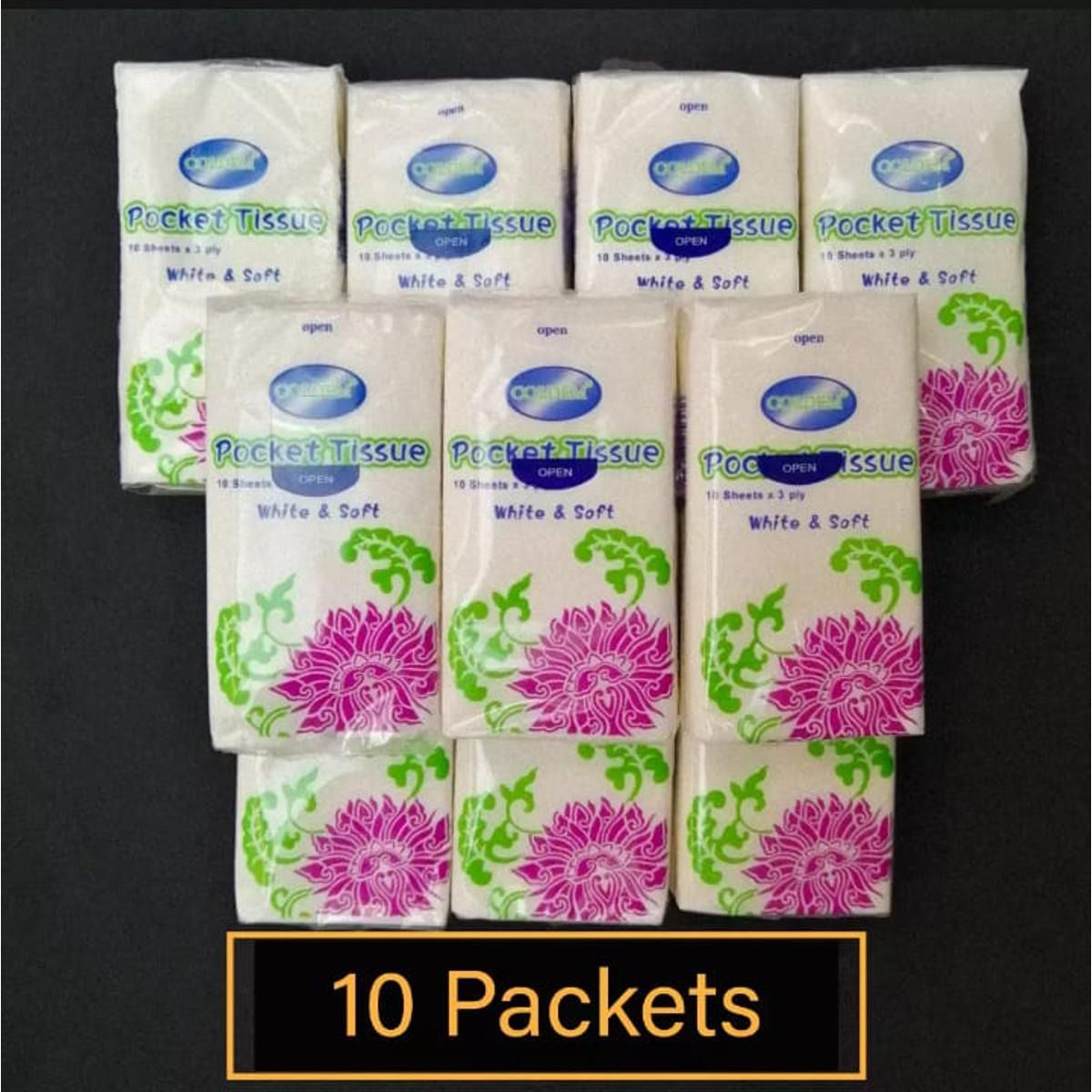 10 Packs Portable Pocket Travel Tissues – Soft & Skin-Friendly for Daily Use View Gallery - Pakistan