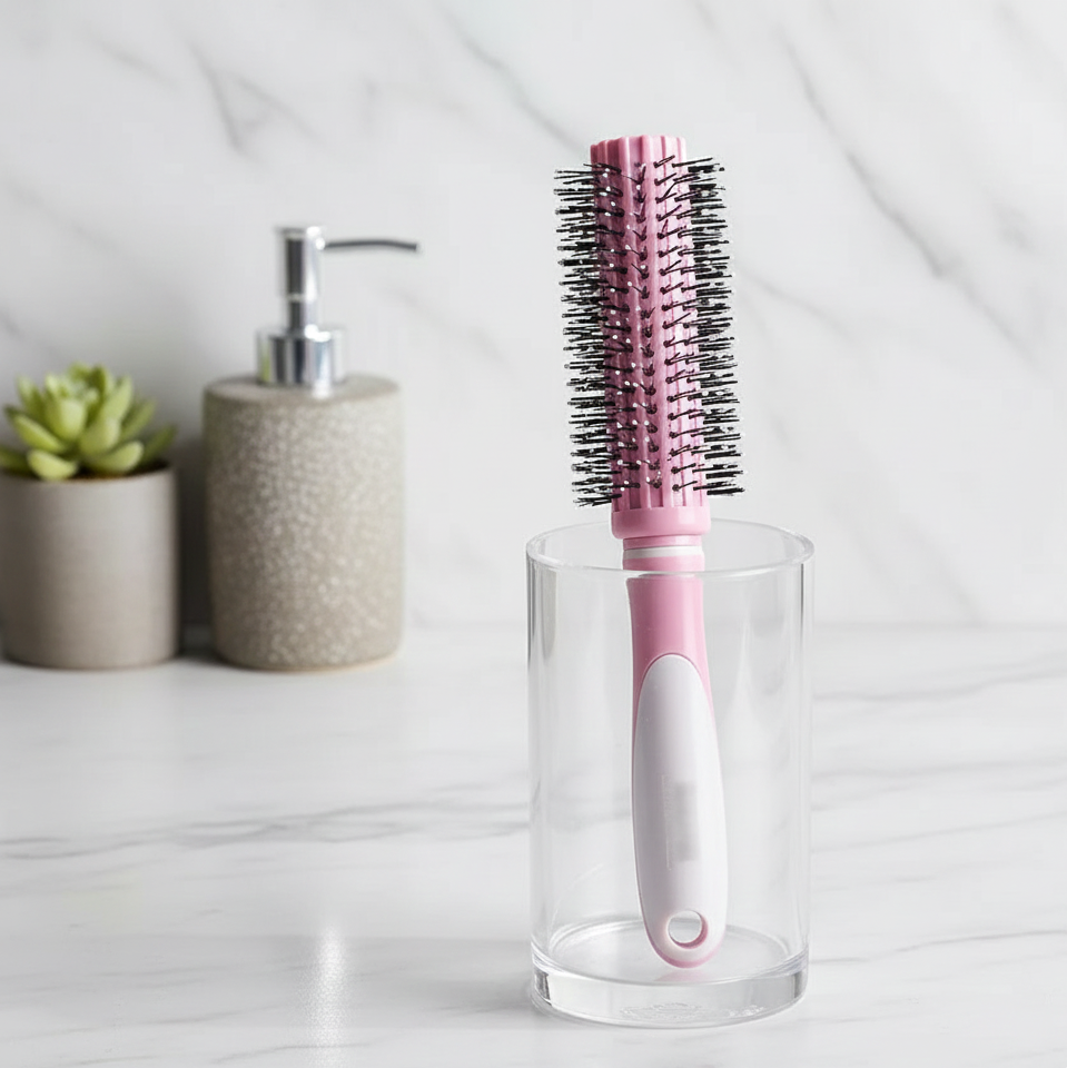 Professional Round Hair Brush for Blow Drying & Styling | Smooth, Volumizing Ceramic Barrel Brush with Heat-Resistant Bristles | Perfect for Straightening, Curling, Root Lift & Salon-Style View Gallery - Pakistan