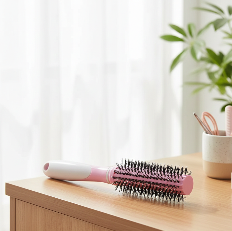 Professional Round Hair Brush for Blow Drying & Styling | Smooth, Volumizing Ceramic Barrel Brush with Heat-Resistant Bristles | Perfect for Straightening, Curling, Root Lift & Salon-Style View Gallery - Pakistan