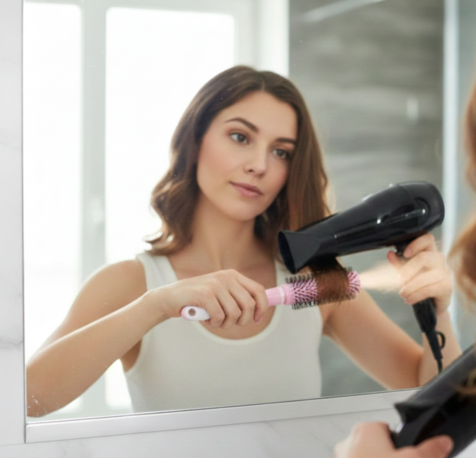 Professional Round Hair Brush for Blow Drying & Styling | Smooth, Volumizing Ceramic Barrel Brush with Heat-Resistant Bristles | Perfect for Straightening, Curling, Root Lift & Salon-Style View Gallery - Pakistan