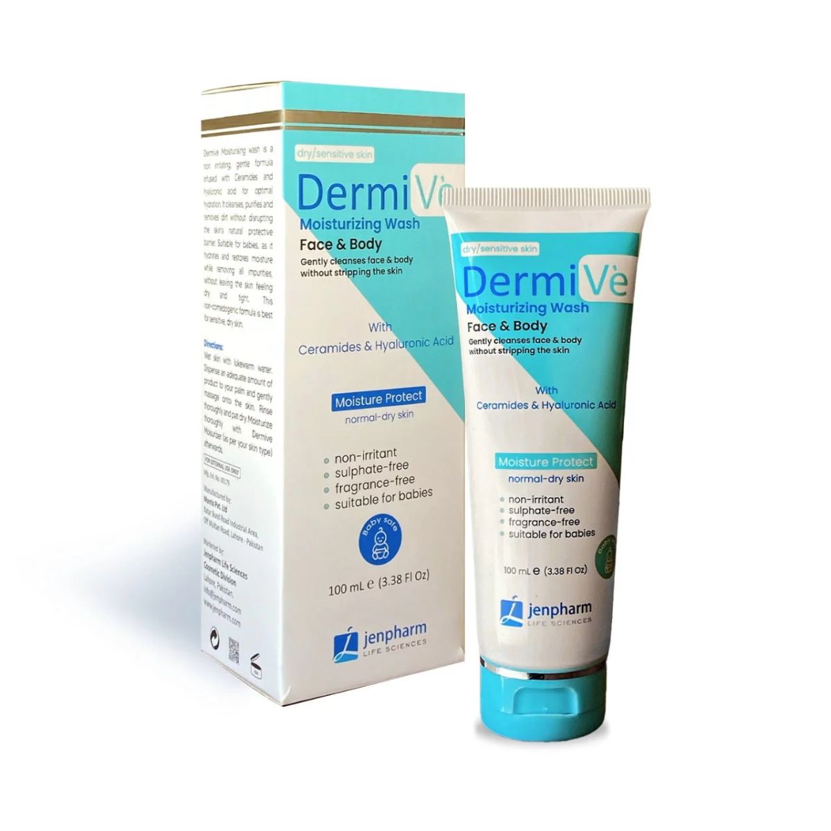 Dermive Moisturizing Wash Face And Body Gentle Formula Reliable Quality Provides Hydration - 100ML