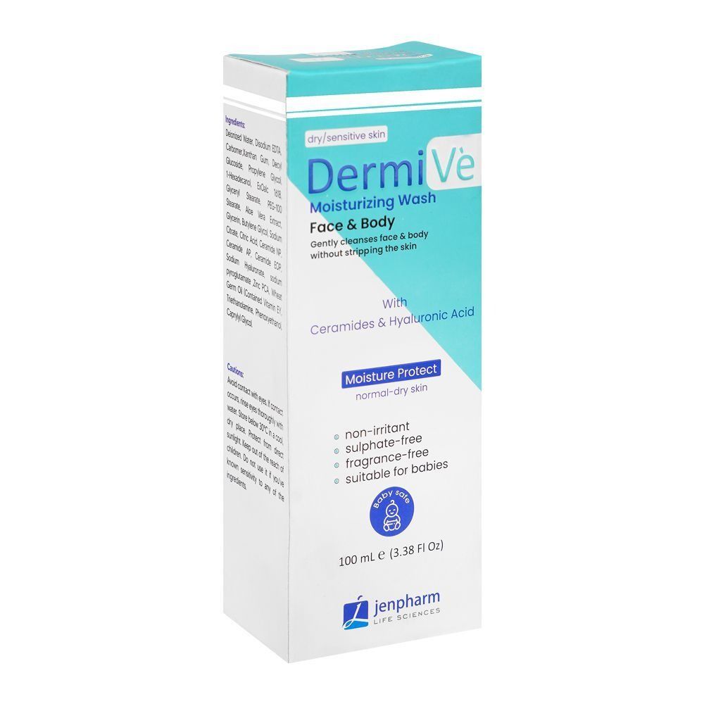 Dermive Moisturizing Wash Face And Body Gentle Formula Reliable Quality Provides Hydration - 100ML View Gallery - Pakistan