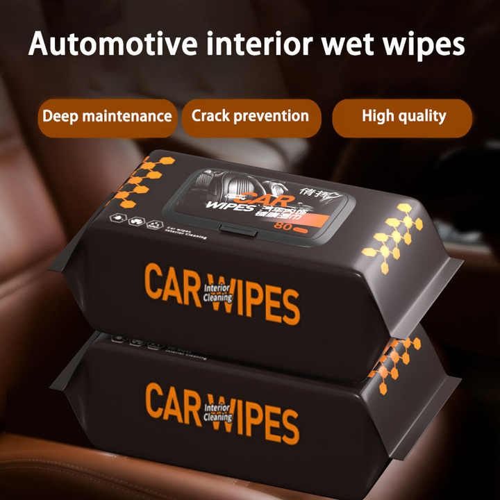 Premium 80Pcs Car Interior Wipes – Quick Shine, Dust Removal & Streak-Free View Gallery - Pakistan