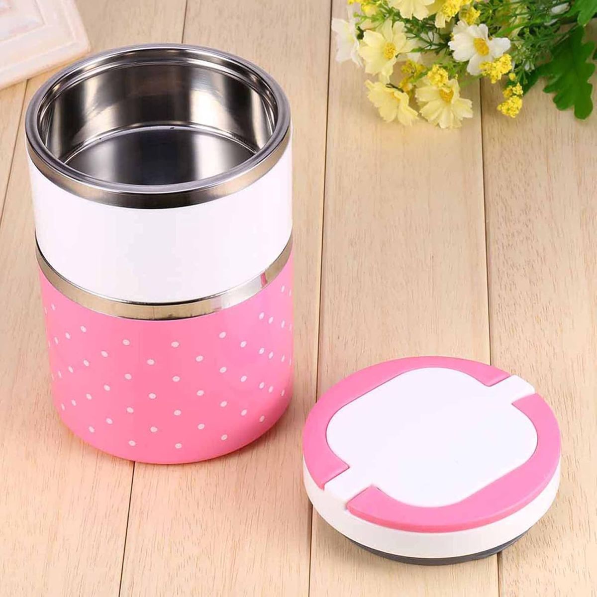 2 Layer Stainless Steel Airtight Lunch Box 930ml With Leak-Proof Design