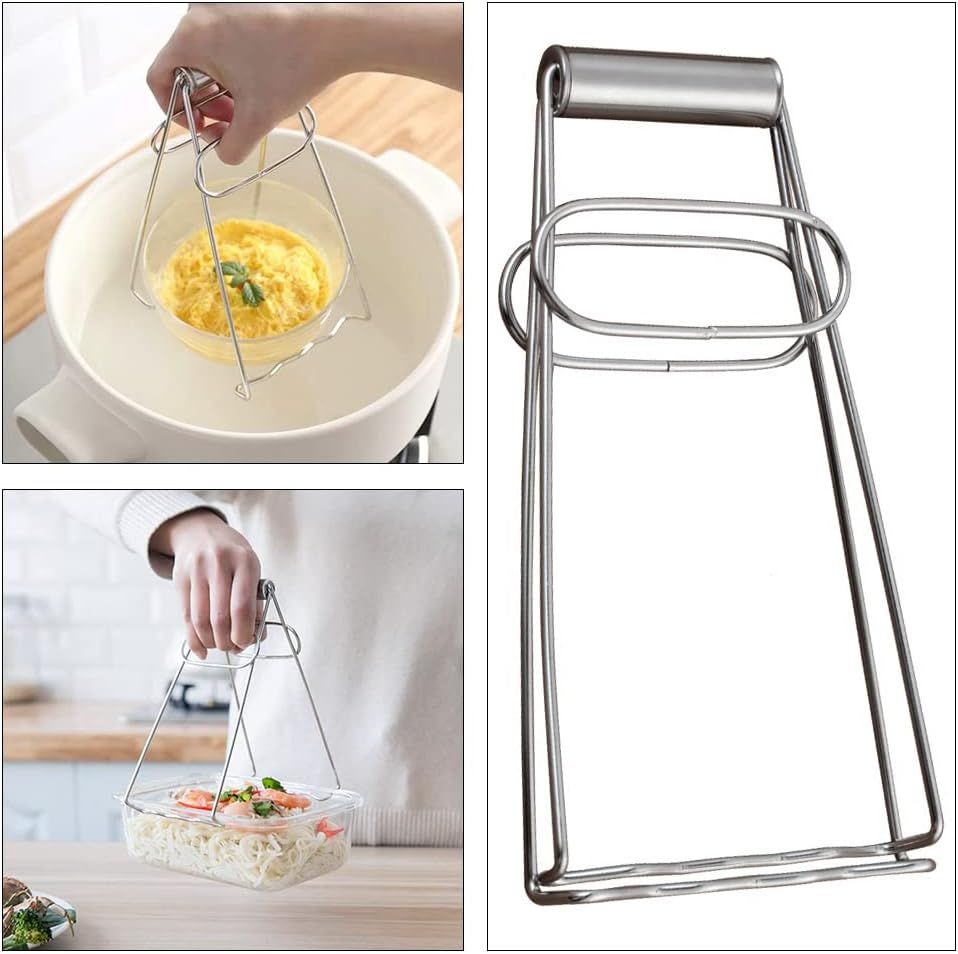 Stainless Steel Hot Bowl Clip – Anti-Scald Tableware Lifter, Foldable Hot Dish Holder for Microwave, Oven &amp; Cooking Use | Durable Kitchen Tool