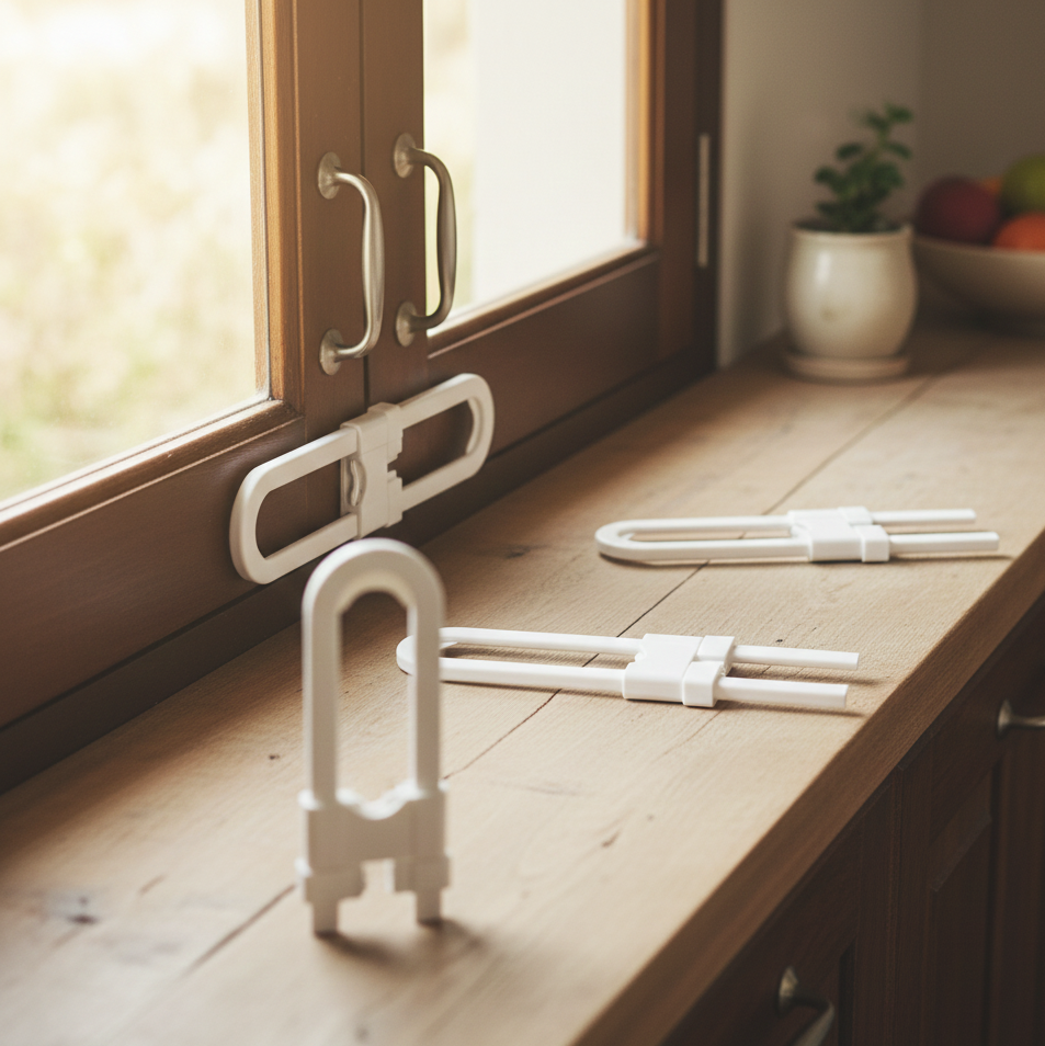 Child Safety Lock Pack of 2 – Multi-Purpose Cabinet, Drawer & Refrigerator Lock | Baby-Proofing Strap View Gallery - Pakistan