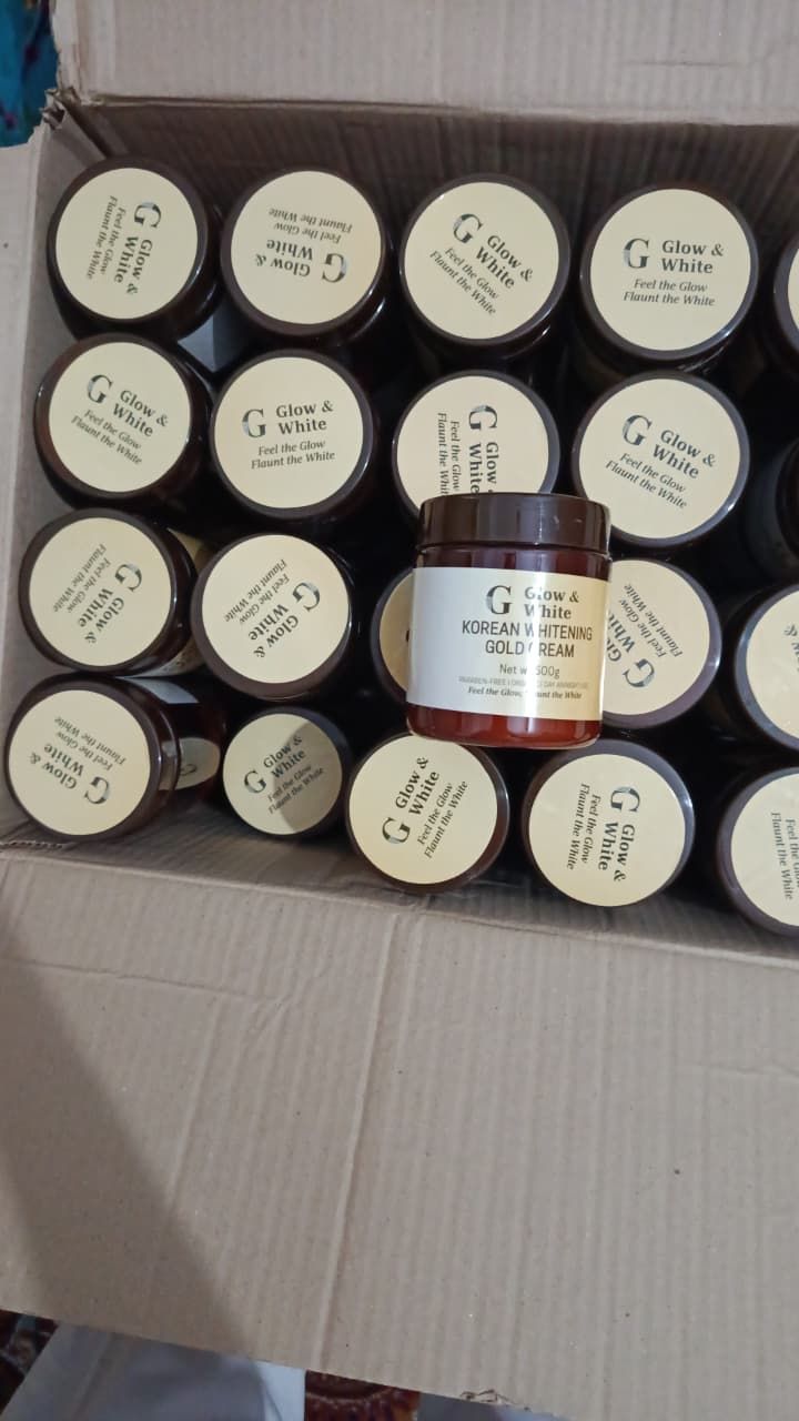 Glow & White Korean Whitening Gold Cream for radiant, bright, and nourished skin care.500Ml View Gallery - Pakistan