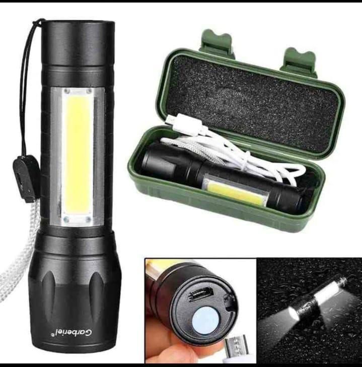 Portable LED Flashlight – Mini Rechargeable Torch with Side Light